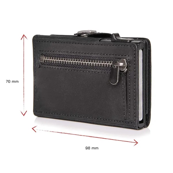 Plånbok Flip I Slim plånbok med case I Läderväska med RFID-skydd I Korthållare för upp till 10 kort I Miniplånbok för män och damer