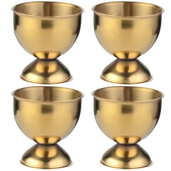 4 stk Eggbrett i Rustfritt Stål, Enkle og Allsidige Eggbeholdere (gull)Gull 4,7x4,7x4,7cm Golden 4.7x4.7x4.7cm