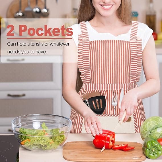 2-pakning Justerbart Kjøkkenforkle Matlagingsforkle For Kvinner For Menn Med Lommer Arbeidsforkle Grill Restaurant