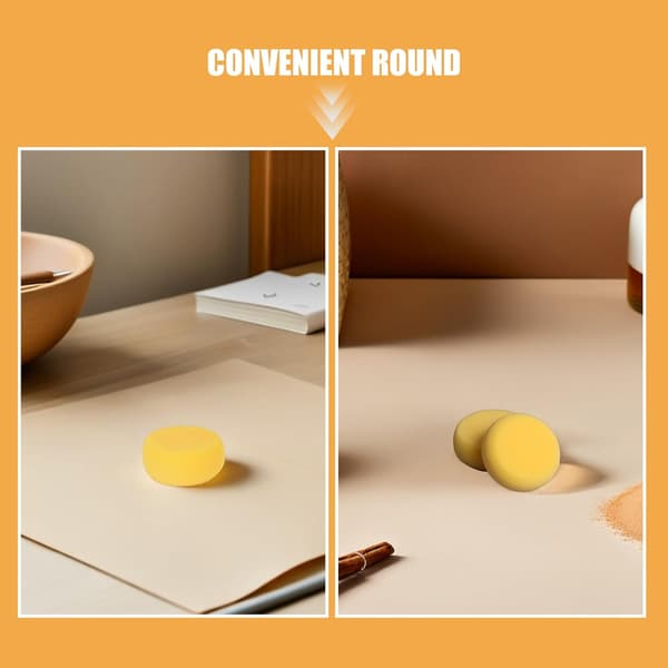 Yellow Ceramic Sponges with Enhanced Water Absorption 9 Pcs Round Absorbent Sponges