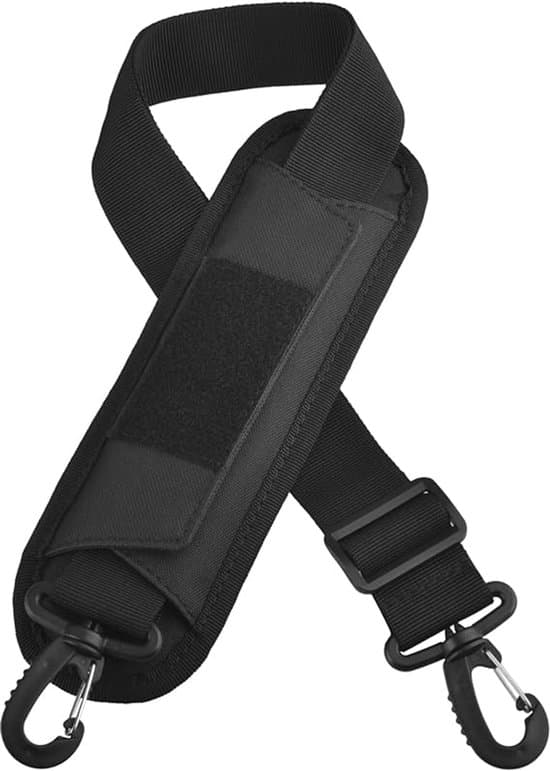 Utbytbar axelrem för väskor. Justerbar axelrem med robust metallkrok, lämplig för crossbody-väskor, messenger-väskor och laptopväskor.