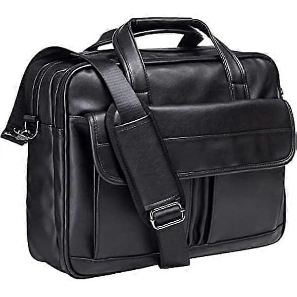 Men's Leather Briefcase, Large Capacity and Adjustable Shoulder Strap, Waterproof and Durable