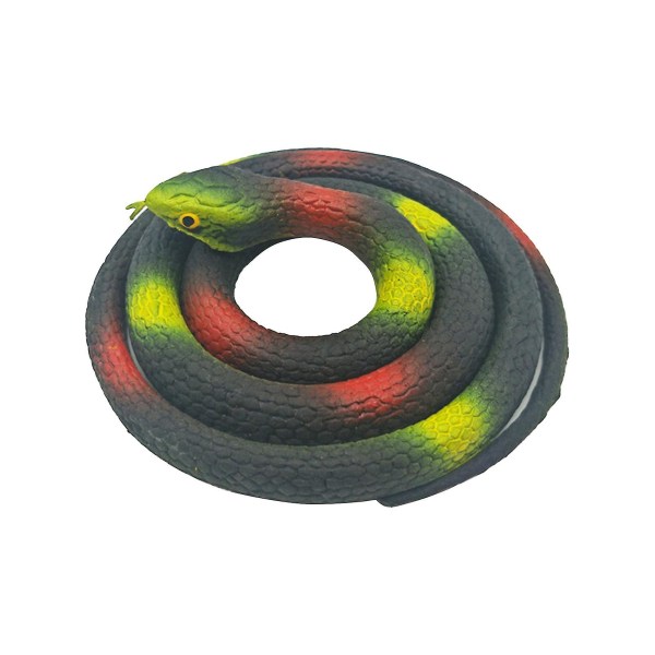 Realistiskt mjukt gummi Fake Snake Toy Trädgårdsrekvisita Skämt Skämt Present Stor Realistisk Gummi Snake Halloween Skrämmande leksak Flerfärgad