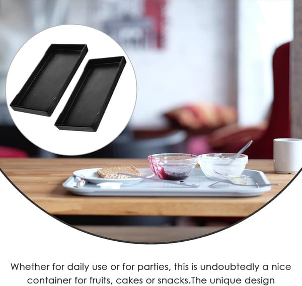 2 pcs rectangular serving trays with smooth surface, practical to use as fruit tray