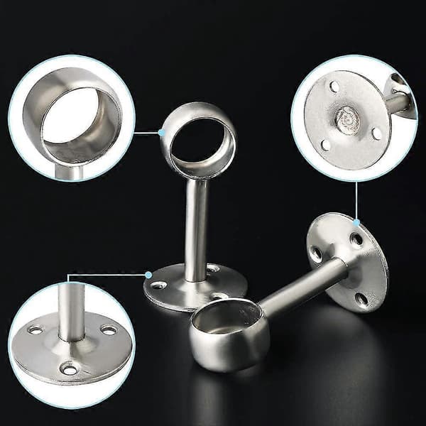 Curtain Rod Bracket Wardrobe Rod Bracket With Screws Ceiling Mount Diameter 32mm, 2 pcs 32mm