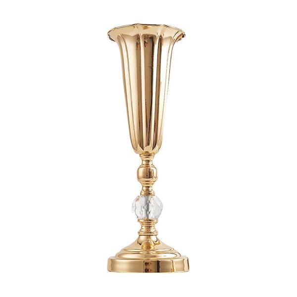 Mångsidig metall bröllop centerpieces Vas metall trumpet vas för dekorationGoldenM Golden M