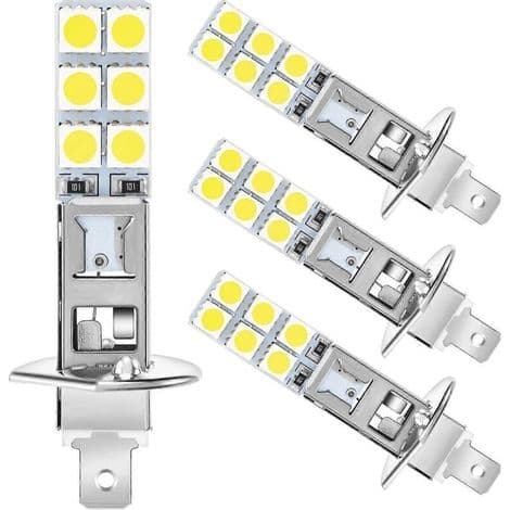 Sett med 4 H1 6000K Superhvite 80W LED-pærer for tåkelys