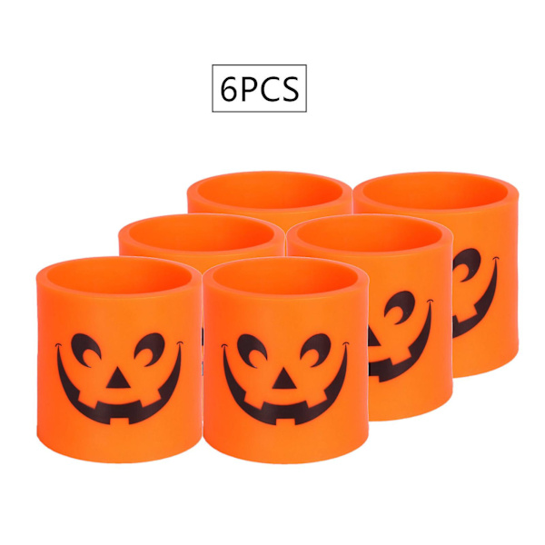6 kpl Halloweenin liekittömät kynttilät, LED-väreilevät kynttilät, paristokäyttöiset LED-teakylät