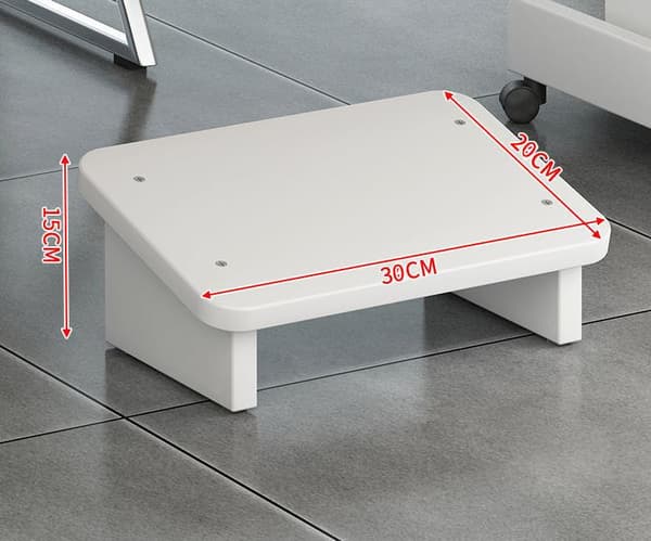 Fotpall under bordet Benk trukket hvit, 50*30*15cm, 1 stk
