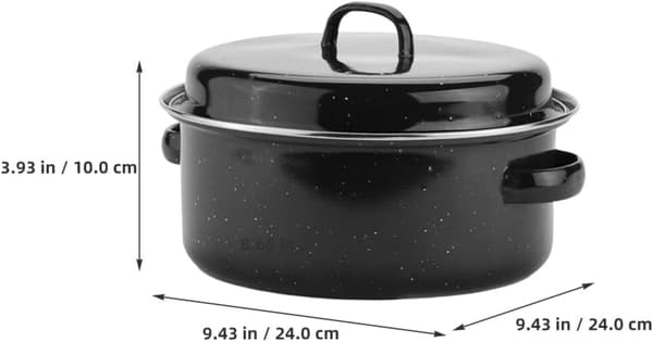 24 cm Multifunctional Frying Pot Enamelled Iron Kitchen Frying Pan