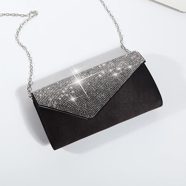 Kvinnors Flap Kvällsväska Glitter Clutch Handväska Bröllop Fest Axelväskor