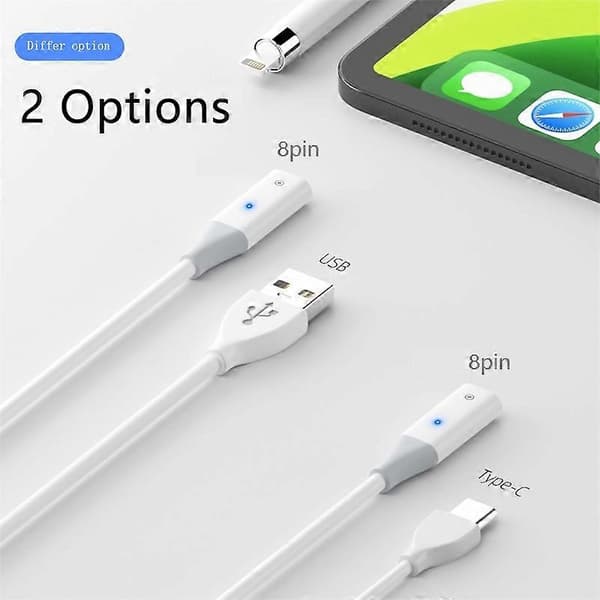 USB-C Adapterkabel til Apple Pencil (1. generation) 50 cm Ladekabel med indikatorlys