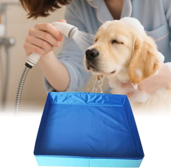 Sammenklappelig hundepool - Hundepool - Kæledyrsbassin - PVC hundepool (50 x 50 cm)