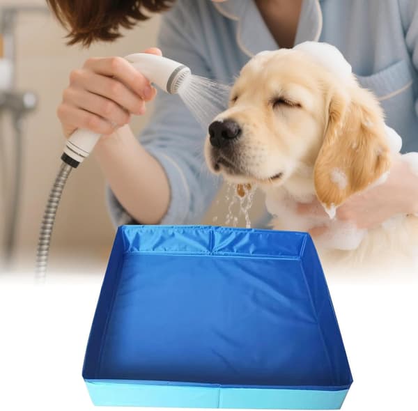 Sammenleggbart hundebasseng - Hundebasseng - Kjæledyrbasseng - PVC hundebasseng (50 x 50 cm)