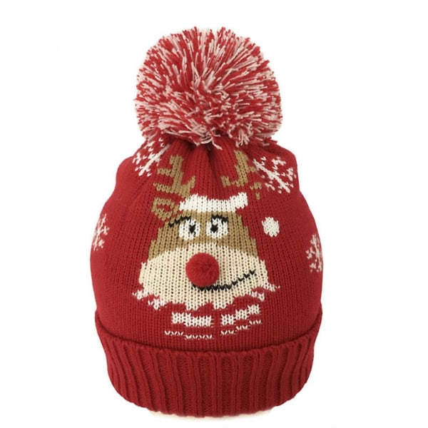 Snowflake Wool Christmas Hat Red Curled Christmas Hat Warm Versatile Outdoor