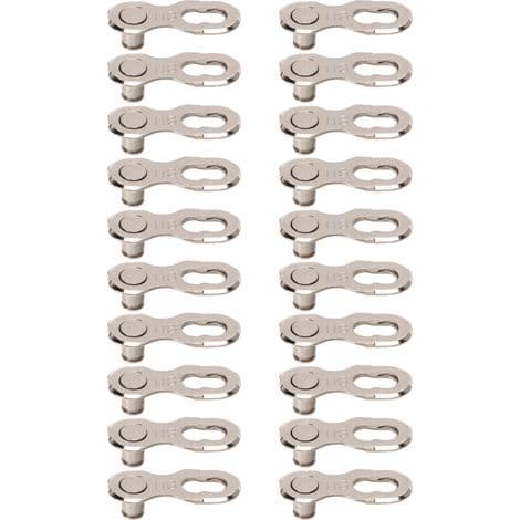 10 silver quick link chains for mountain and road bikes, 11-speed quick release - 10 pieces