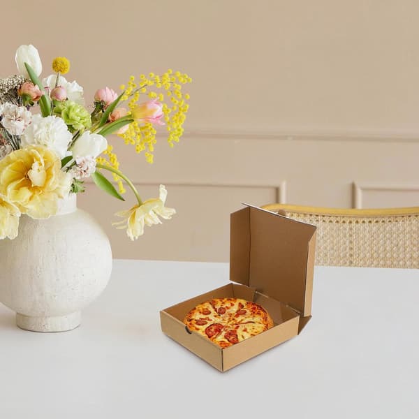 10 Pcs Kraft Paper Pizza Boxes 6-inch Takeaway Containers Pizza Boxes