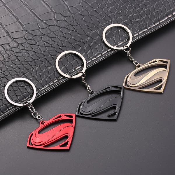 3 st Superman Logotyp Metall Nyckelring