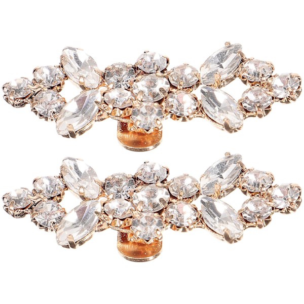 2 st Bröllopssko-klämmor Glittrande Rhinestone Sko Dekorationer Sko Charm För Kvinnor 5.1X2CM