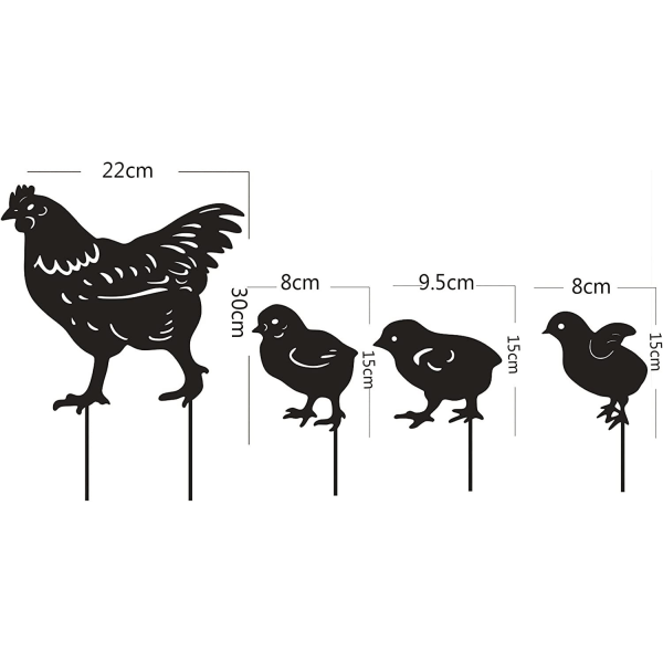 Metallisk Hagedekor Utendørs, Kylling Hagekunst Metallstatuer Dekor Hagedekorasjon Plen Sti Fortau Hage