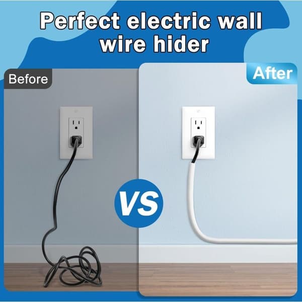 Mini Cable Duct, Half-Round Cable Protector, Cable Raceway, Self-Adhesive Tape to Hide 1 Cable, Flexible Cable Cover for Cables on