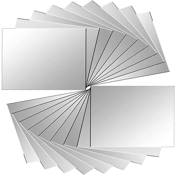 18 stycken spegelplattor Självhäftande spegelklistermärke Väggspegel för väggdekoration Silver 15 X 15 Cm