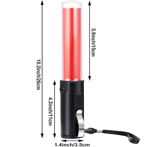 26cm Signal Traffic Safety Baton LED Light Traffic Control Stick With 3 Flashing Modes