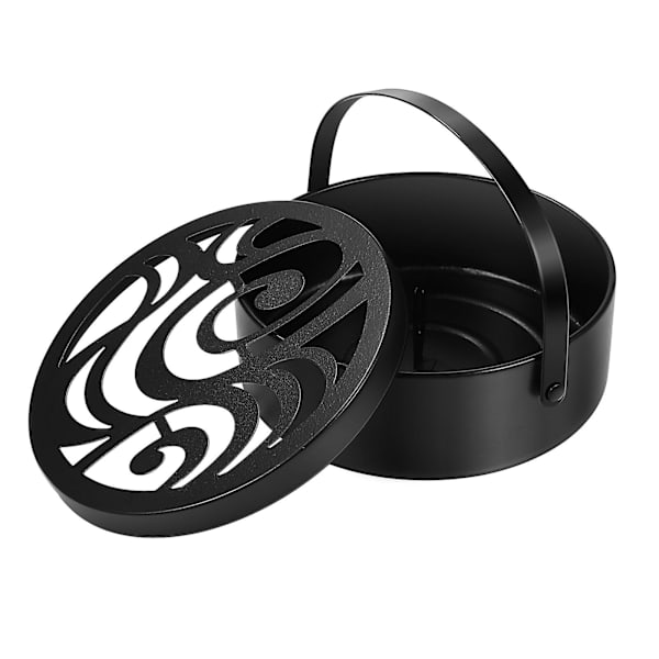 Metallinen Teline Suitsukekierukan Pidike Retro Suitsuketeline Metallinen Kierukan Pidike Kierukan Pidike Kansi Musta 0