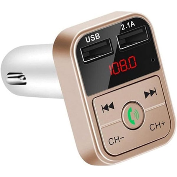 Biladapter Bil Bluetooth 5.0 FM-sändare Trådlös Adapter Mic Audio Receiver Auto MP3-spelare 2.1A Dubbel USB Snabbladdare Biltillbehör