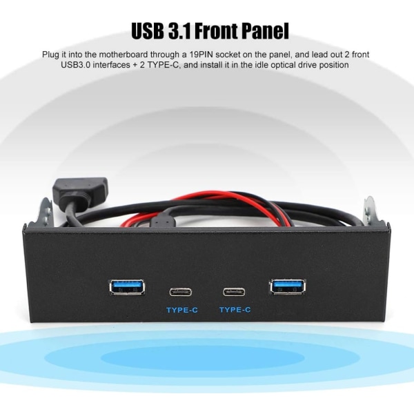 Frontpaneladapter USB C Typ E USB 3.1 Frontpanel Usb3.1 Gen2 Frontpanel 10G Optisk enhet Usb3.0 2.0 Typ C Typ E Panel Cför OMPuter delar