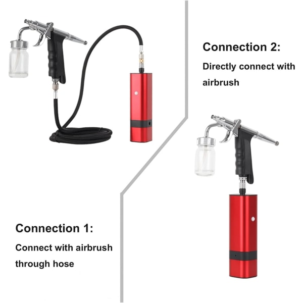 Airbrush Kompressor Kit med Sifon Trigger Typ Spraypistol för Art Model Kroppsmålning Artist Makeup Nageltatueringar Tårtverktyg (Färg: TM80S