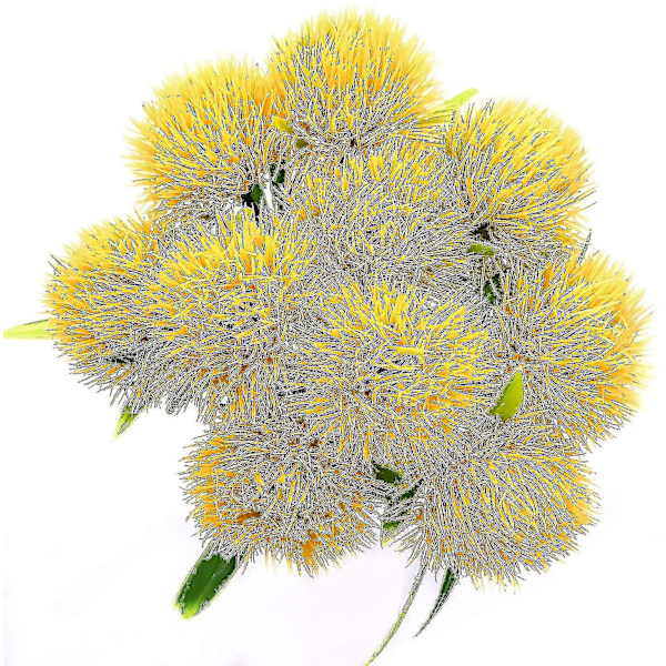 10 st Maskros konstgjorda blommor Växter Bukett Plastblomma för heminredning / bröllopsinredning (grön)