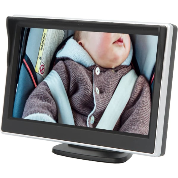 Baby Car Mirror, 5in Car Mirror HD 800RGB Clear Night 120° Roterande 12V till 24V DC Back Baby Car Camera för Auto