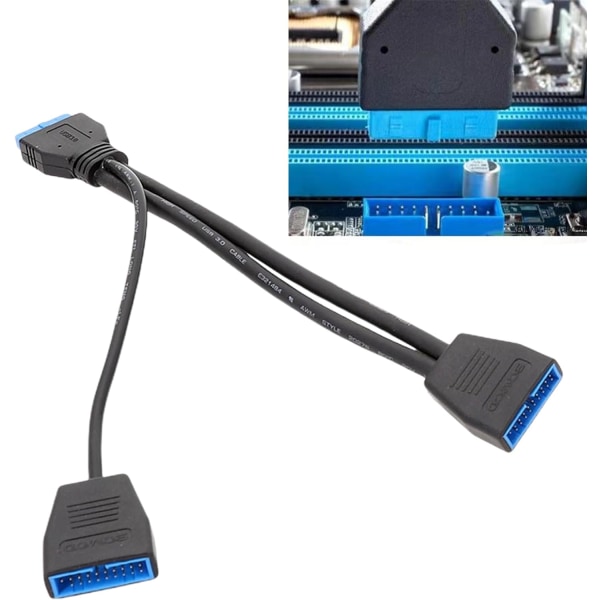 19 Pin Y Splitter, Extension Splitter Y-Type 1 till 2 stöder 5 Gbps Header - Datoranslutningar för stationära datorer, skrivare, skannrar,