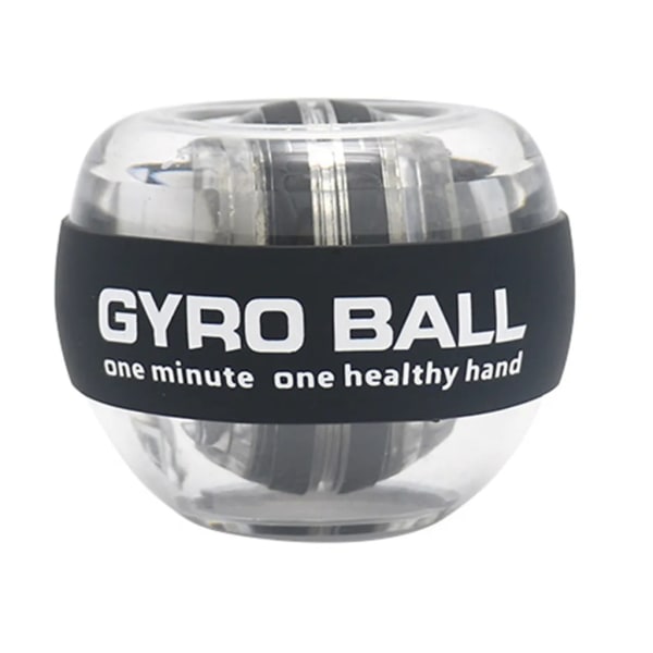 Autostart Gyro Ball Handledstränare/Balansspänningsreducerande leksak/metallbollkärna med LED-ljus, svart