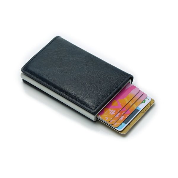 Smal plånbok Korthållare Kreditkortshållare i aluminium Män Kvinnor Metallplånbok för kort-ID-hållare Visitkortspaket RFID-skydd