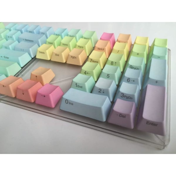 Side Print 104 Key ANSI Layout Rainbow Thick PBT Keycap For Switches Mekaniskt speltangentbord (Färg: Röd)