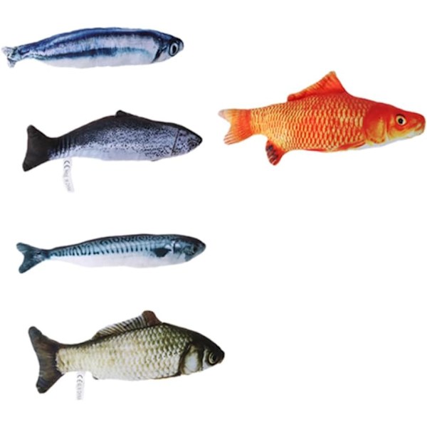 5 st Fiskkudde Plyschleksaker Scrump Plysch De Porristas Themberchaud Plyschfisk Skastkudde Fluffiga gosedjur Fisk stoppade leksak Fiskkudde 3D
