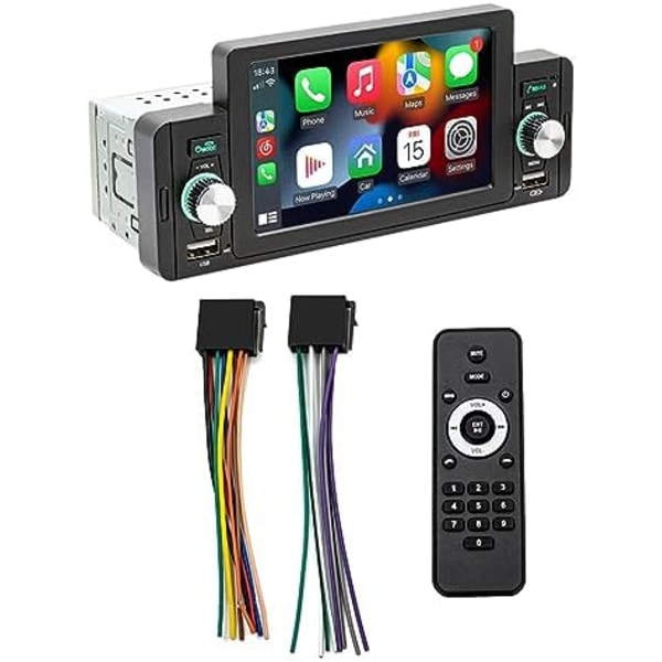 4-kanals 60W trådlös bilstereo MP5-spelare för bil Bluetooth 5.1 radio multimediaspelare med 5 skärm för bilbyte svart