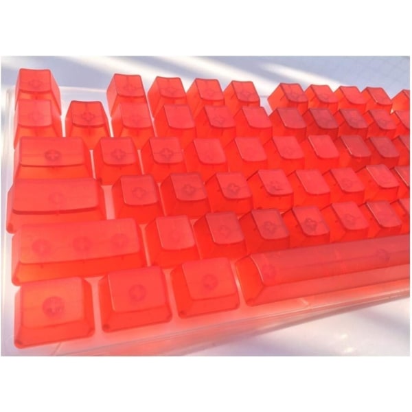 104 tangenter Translucidus Keycap Transparent ABS Tomma Keycaps Keycaps för switchar Mekaniskt speltangentbord (Färg: Röd)
