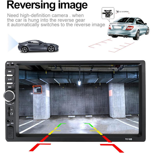 Bluetooth ljudadapter 2Din Auto Car Radio Player Pekskärm HD Multimedia Player Car Reversing Display 7010B /7012B/7018B Car 7" MP5/FM