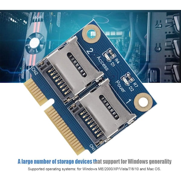 Pcie Mpcie Adapter Abseen Pcie till Dual Micro Secure Digital Memory Adapter Card Converter Extender Card