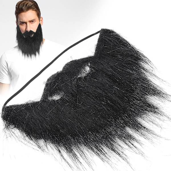 Fake Skägg Skägg Styling Verktyg Män Fake Skägg Svart Rolig Lång Mustasch Skägg Kostym För Fest C-Hul Halloween Falsk Skägg Vuxen Realistisk
