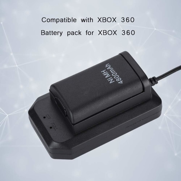 Xbox 360 Controller Batteripaket Xbox 360 Controller Batteri Abs För Xbox 360 Uppladdningsbart batteri Pack 4800Mah Ersättningsbatteri för Xbox 360