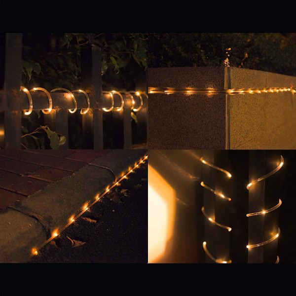 Holiday String Lights Solar Outdoor Lights Trädgårdsljus Varmvit 12M-100LED