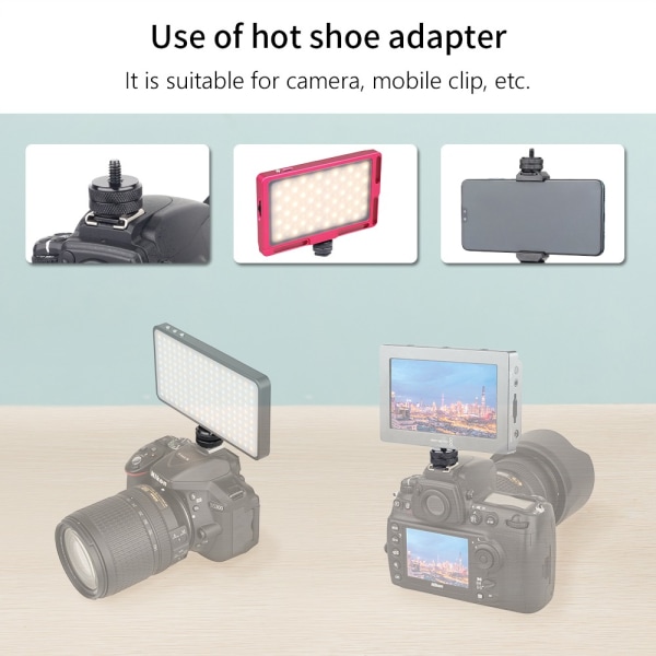 Videovätskehuvudbricka Panoramastativhuvud med 3/8" och 1/4" monteringsskruvar för DSLR-kamera Monopod Max belastning 8 kg