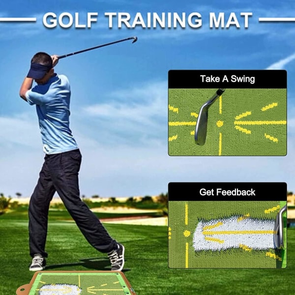 Golfträningsmatta för slagdetekteringsmatta, Premium Golf Impact Mat, Path Feedback Golfträningsmattor Avancerad golfslagmatta Golfträningshjälpmedel