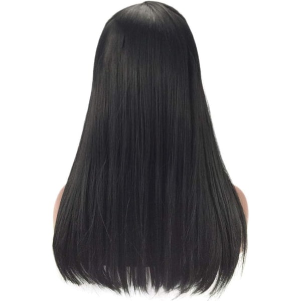 Hårförlängningar Fashian Long Black Wig Familjedräkt Rak peruk för kvinnor (Färg: Svart)