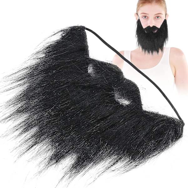 Fake Skägg Skägg Styling Verktyg Män Fake Skägg Svart Rolig Lång Mustasch Skägg Kostym För Fest C-Hul Halloween Falsk Skägg Vuxen Realistisk