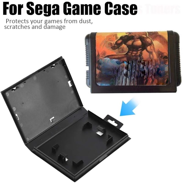 Sega For Genesis Game Case Sega For Genesis Case Abs Svart 5st för Sega For Genesis Game Cartridge Tom Shell Box Case Ersättningstillbehör